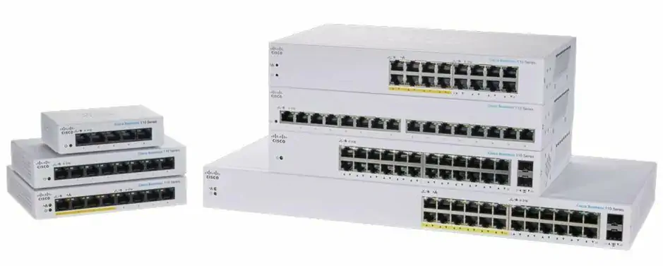 CISCO CBS110-24PP 24-PORT 10/100/1000 SWITCH WITH 12 POE PORTS, 100W, UNMANAGED