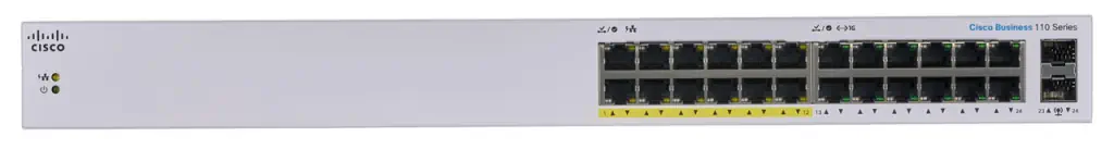 CISCO CBS110-24PP 24-PORT 10/100/1000 SWITCH WITH 12 POE PORTS, 100W, UNMANAGED