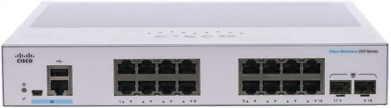 CISCO CBS250-16T-2G 16-PORT 10/100/1000 SWITCH, 2X SFP