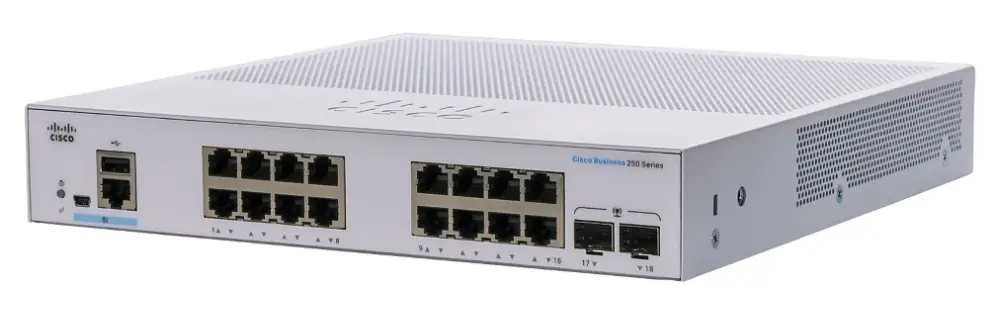 CISCO CBS250-16T-2G 16-PORT 10/100/1000 SWITCH, 2X SFP