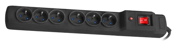 ARMAC MULTI M6 PROTECTING POWER STRIP 6X SOCKETS, 3M CABLE, BLACK