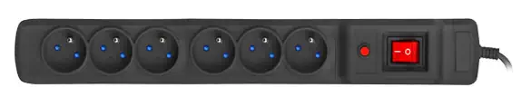 ARMAC MULTI M6 PROTECTING POWER STRIP 6X SOCKETS, 3M CABLE, BLACK