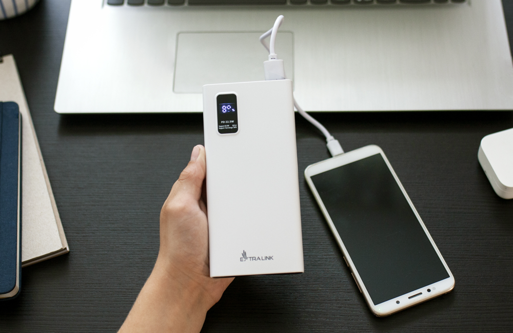 EXTRALINK EPB-067W 10000MAH RYCHLÉ NABÍJENÍ POWER BANKA ČERNÁ