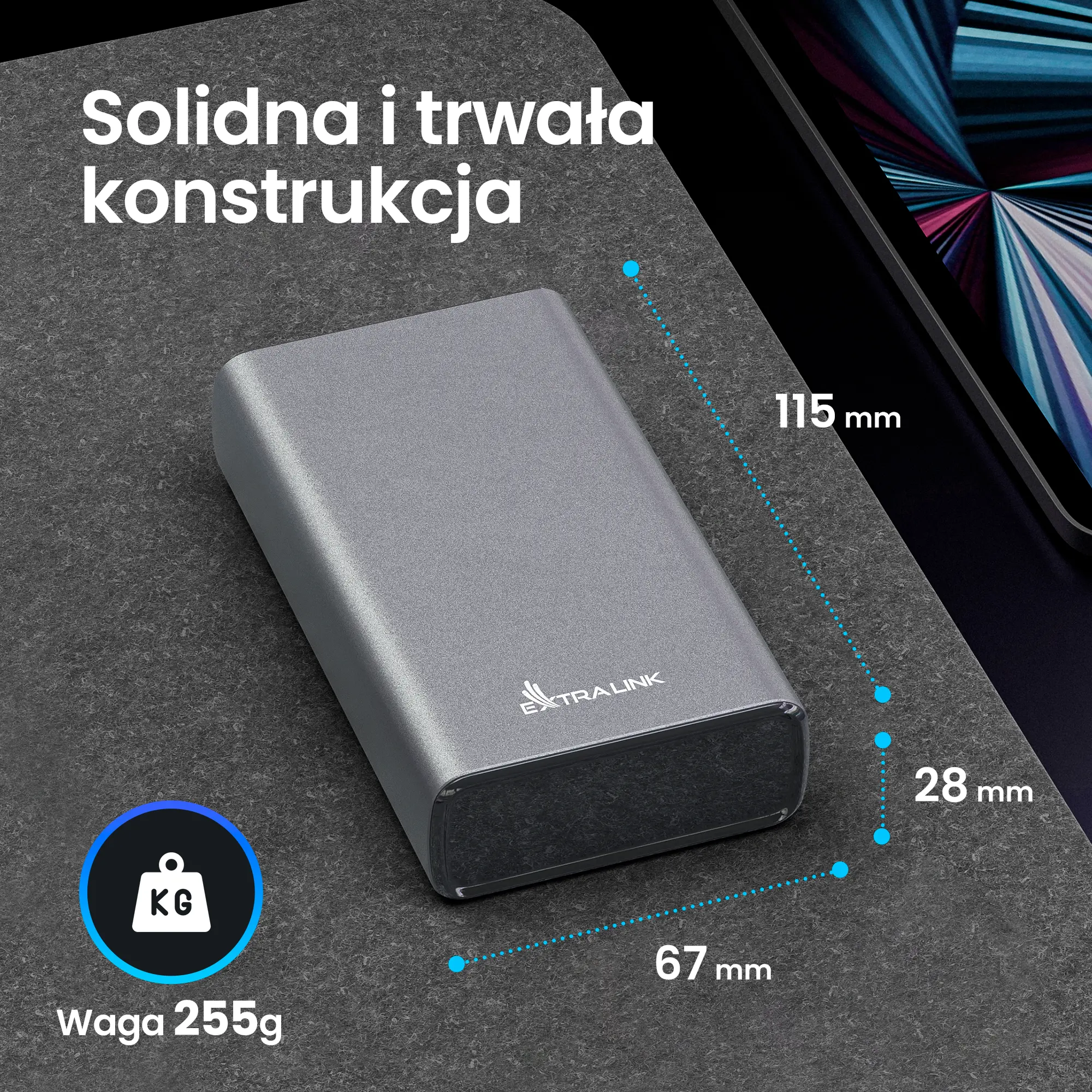 EXTRALINK EPB-068 20000MAH FAST CHARGING POWER BANK BLACK