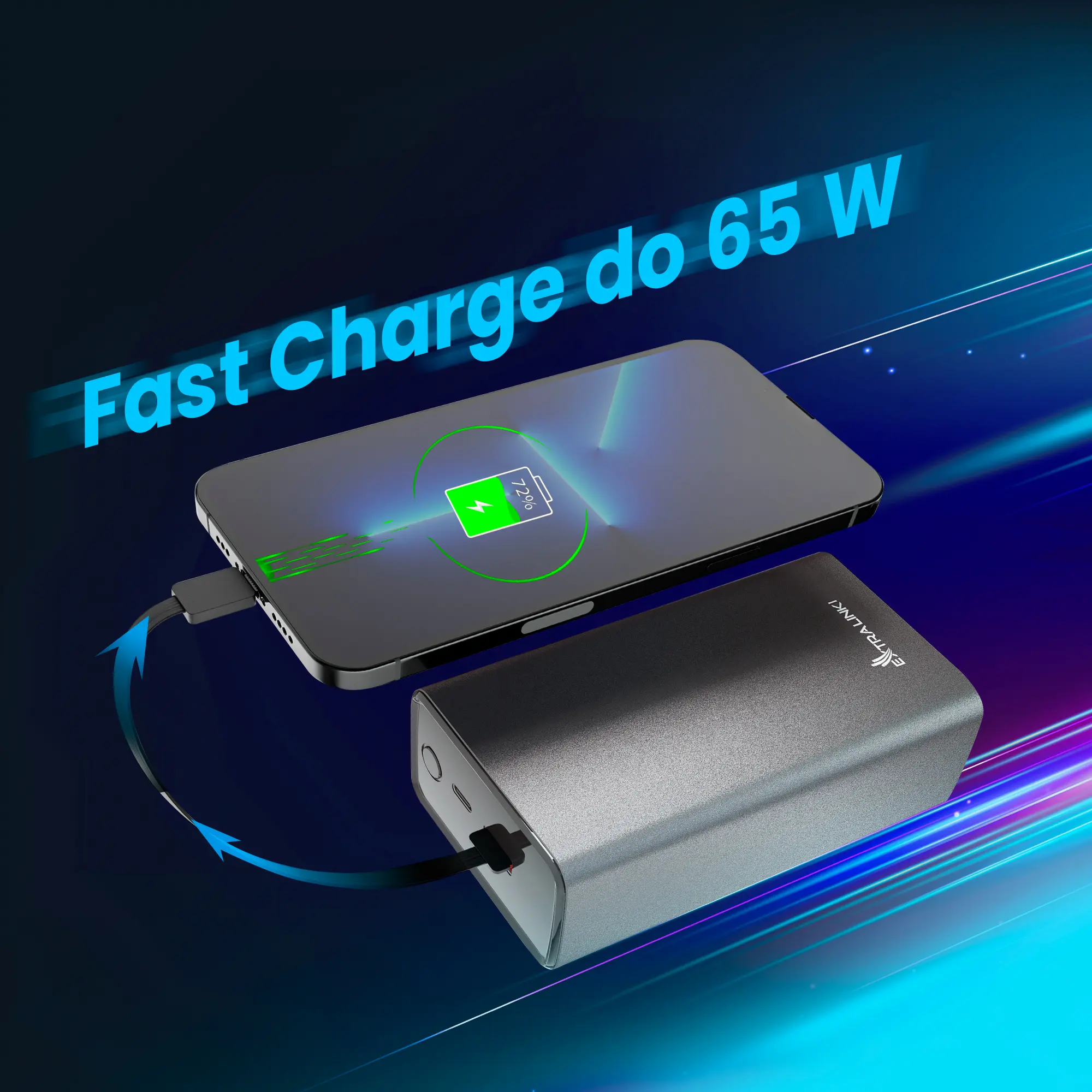 EXTRALINK EPB-068 20000MAH FAST CHARGING POWER BANK BLACK