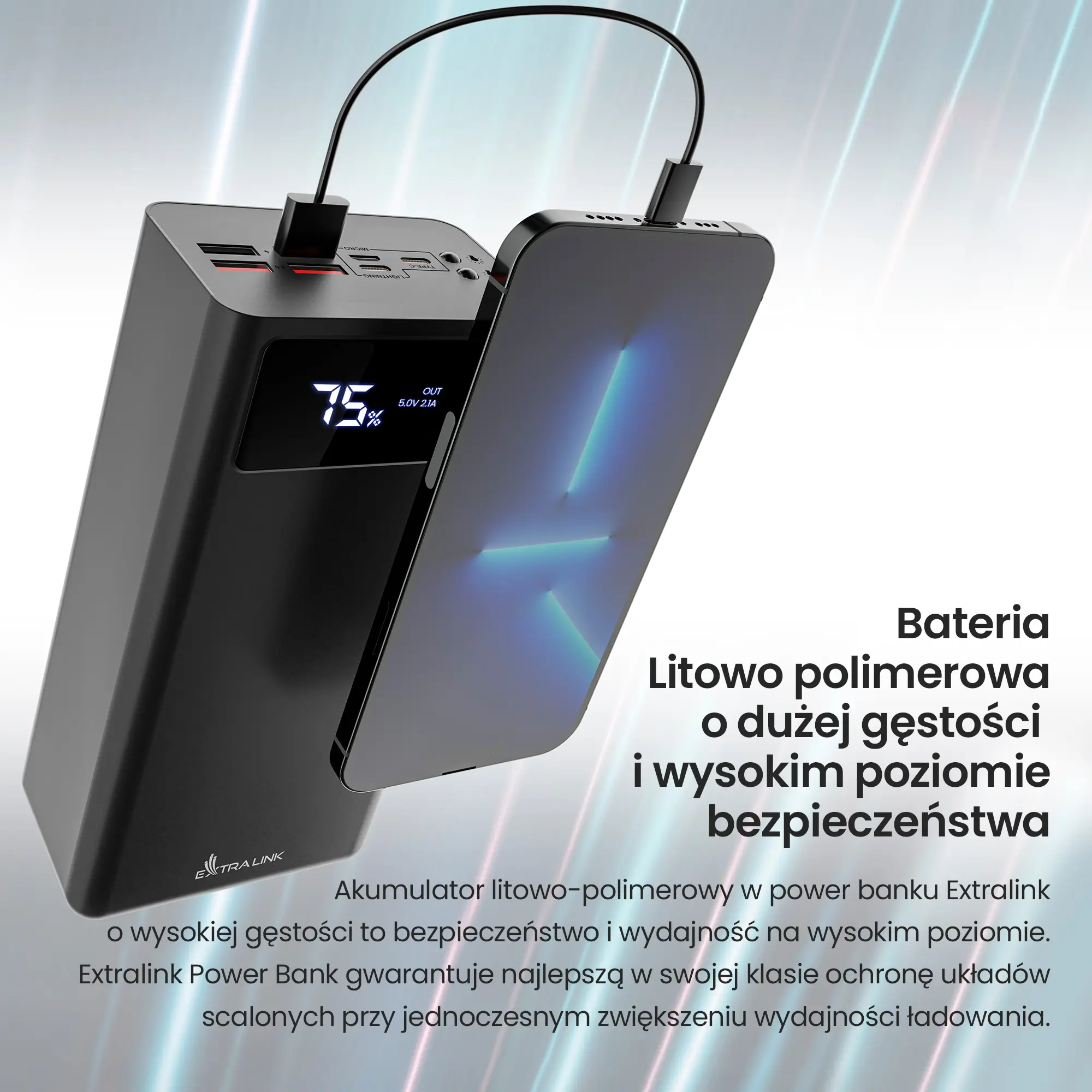 EXTRALINK EPB-114 50000MAH 5V POWER BANK ЧОРНИЙ