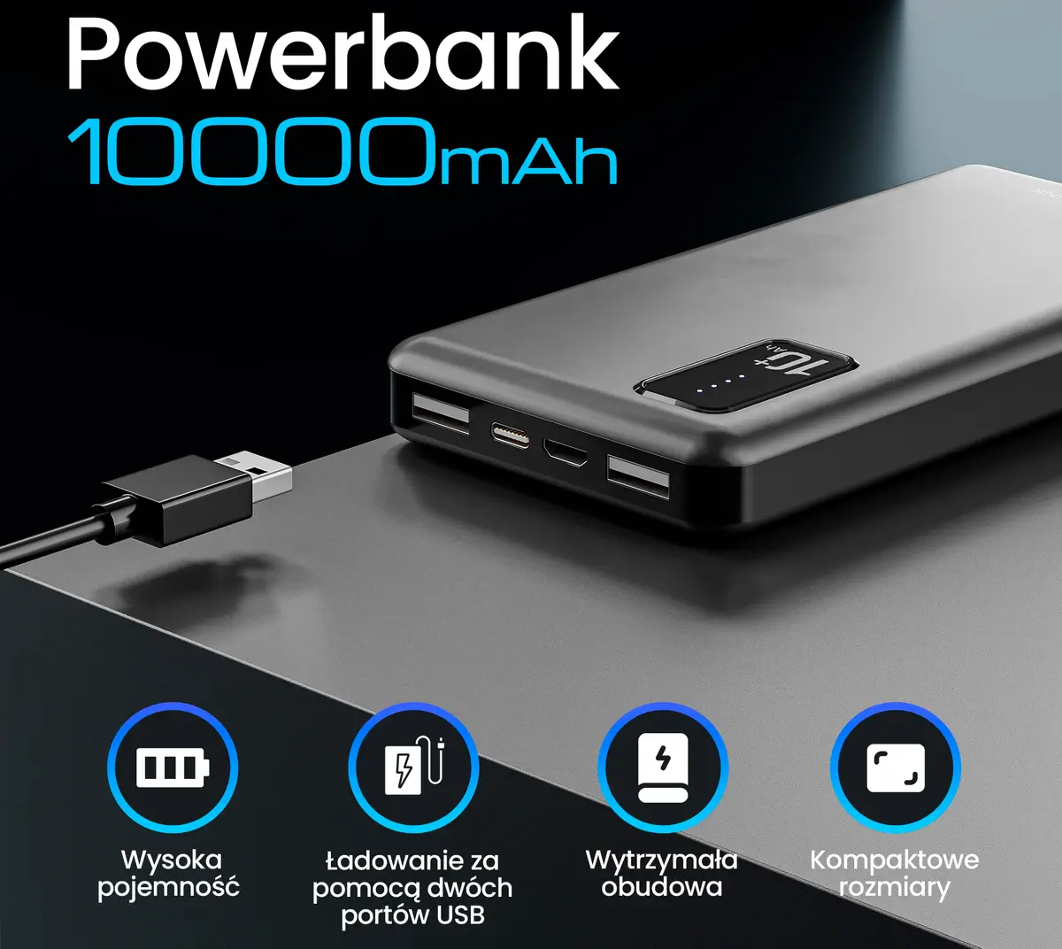 EXTRALINK EPB-098B 10000MAH 5V POWER BANK BLACK