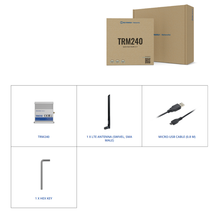 TELTONIKA TRM240 INDUSTRIAL CELLULAR MODEM 4G/LTE (Cat 1), 3G, 2G