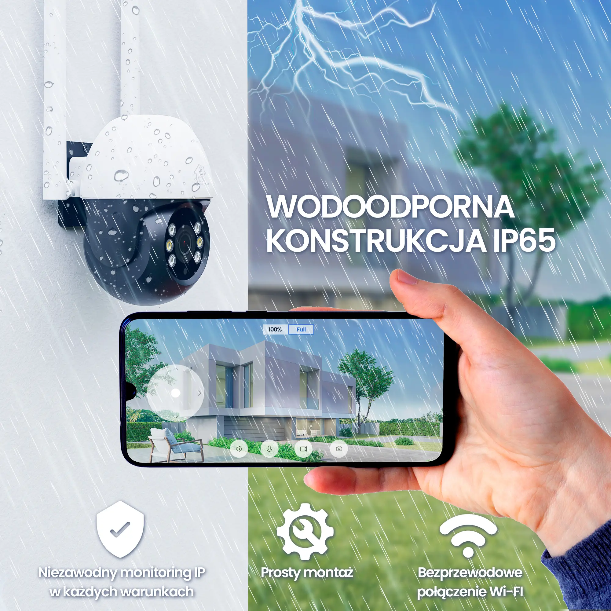 EXTRALINK PERUN ZUNANJA VARNOSTNA KAMERA FULL HD 1296P PTZ EOC-268 batna24