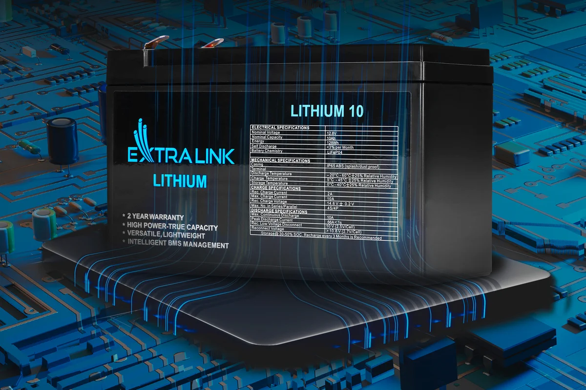 EXTRALINK BATTERY ACCUMULATOR LITHIUM LIFEPO4 12.8V 10AH, BMS batna24