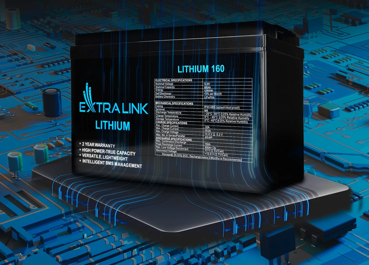 EXTRALINK BATTERY ACCUMULATOR LITHIUM LIFEPO4 12.8V 160AH, BMS batna24