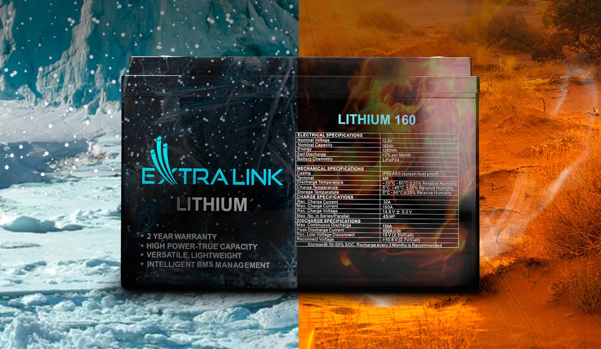 EXTRALINK BATTERY ACCUMULATOR LITHIUM LIFEPO4 12.8V 160AH, BMS batna24