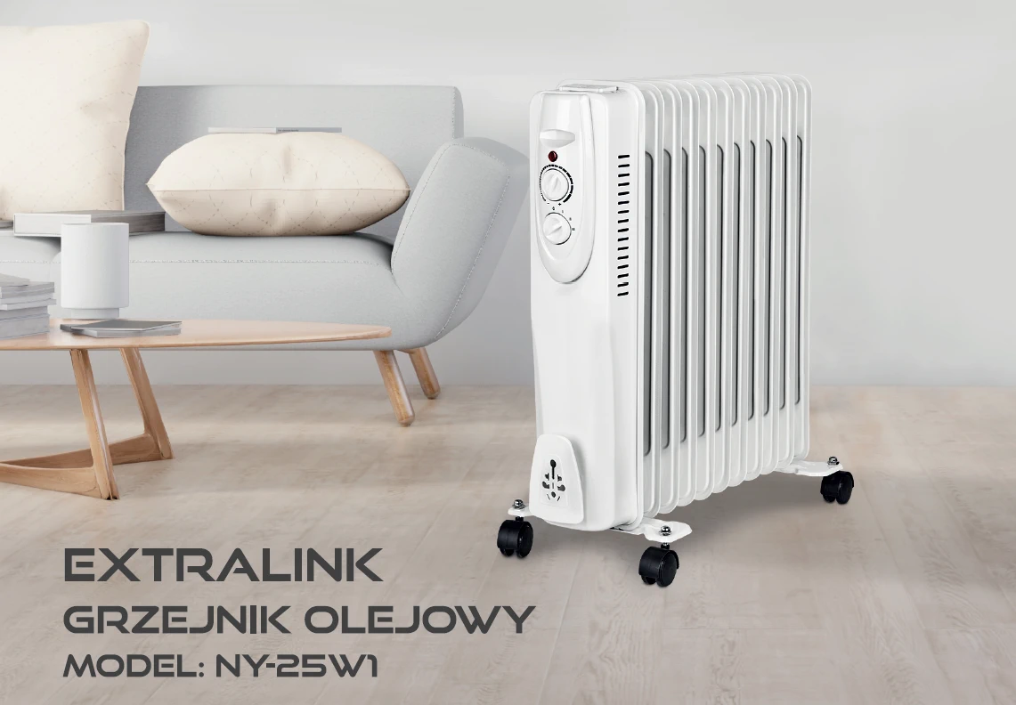 EXTRALINK OIL FILLED HEATER RADIATOR 2500W, 11 FINS, NY-25W1 batna24