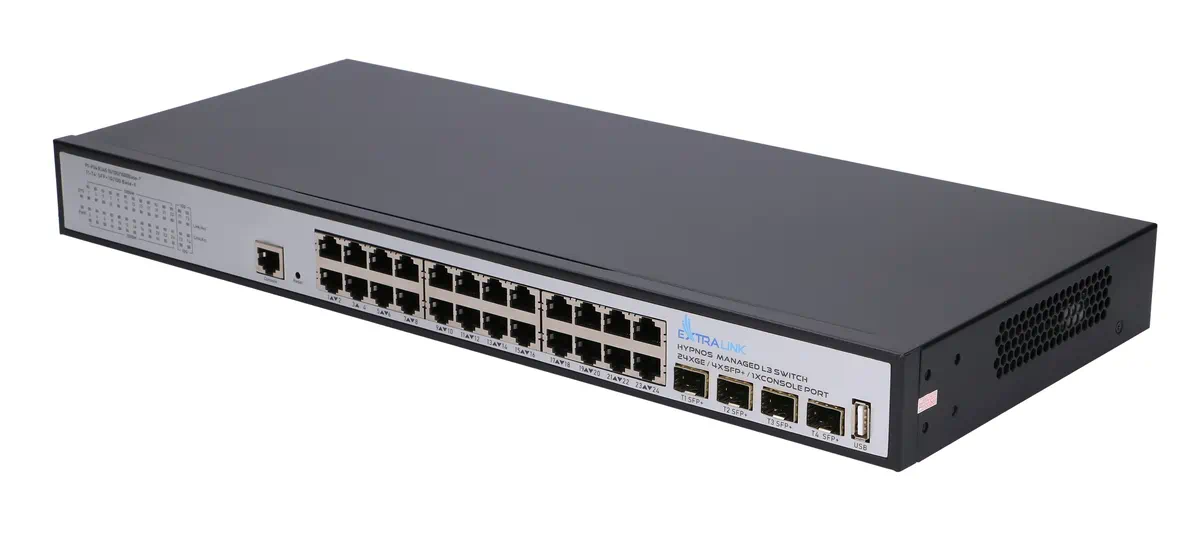 EXTRALINK HYPNOS, FULL GIGABIT MANAGED L3 SWITCH 24 PORTS 10/100/1000M, CONSOLE PORT, 4X 10G SFP+ batna24