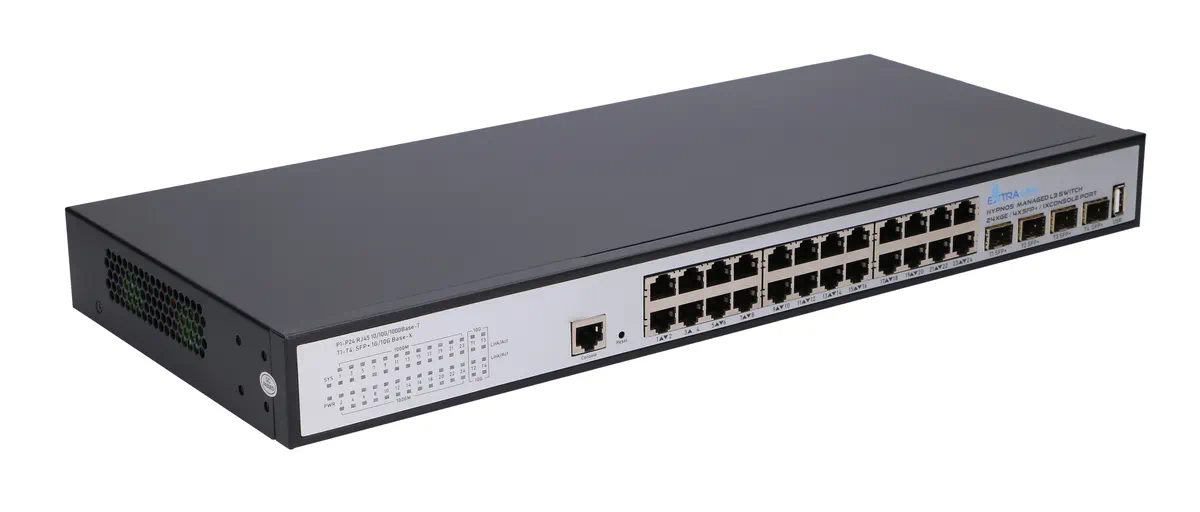 EXTRALINK HYPNOS, FULL GIGABIT MANAGED L3 SWITCH 24 PORTS 10/100/1000M, CONSOLE PORT, 4X 10G SFP+ batna24