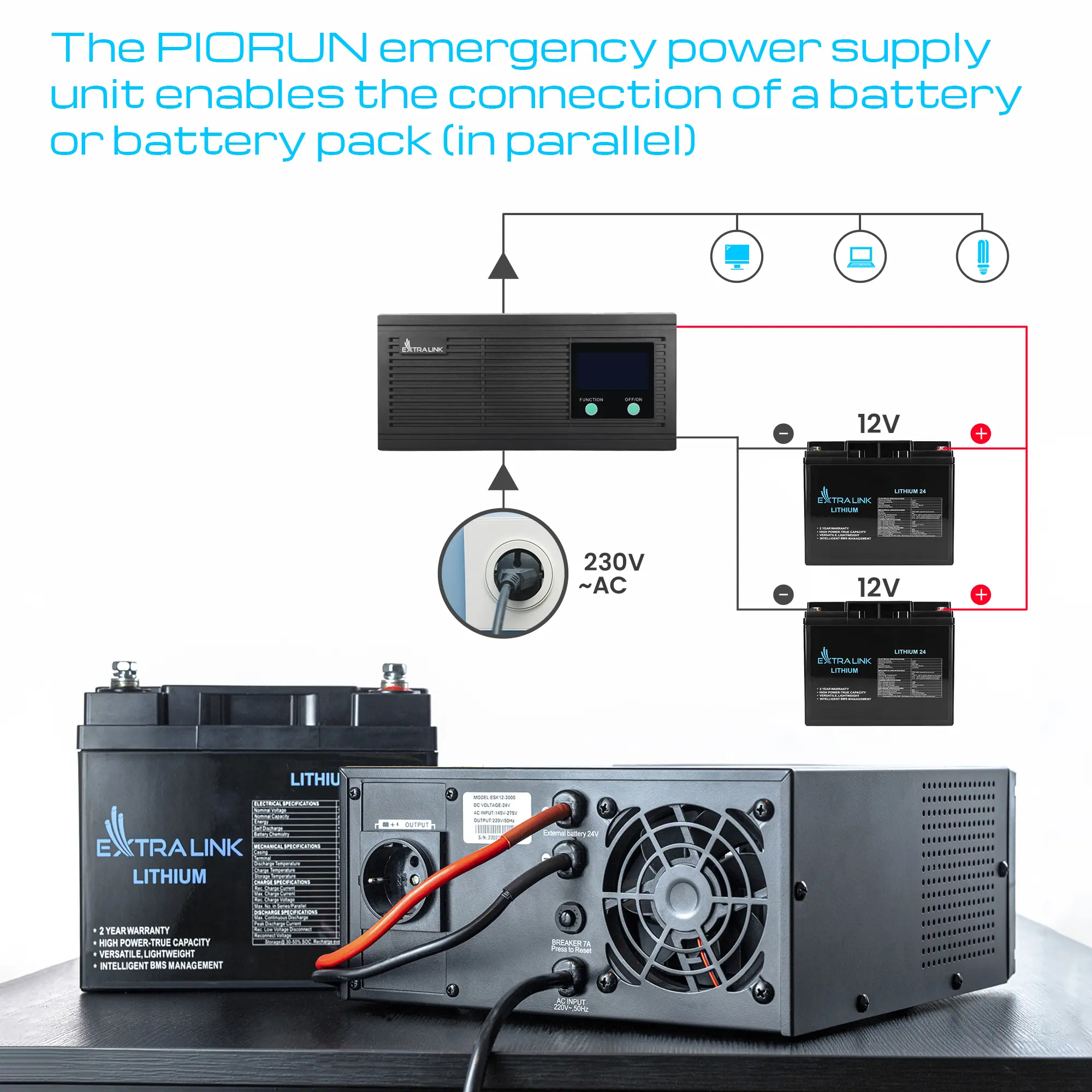EXTRALINK PIORUN PURE SINE WAVE POWER INVERTER batna24