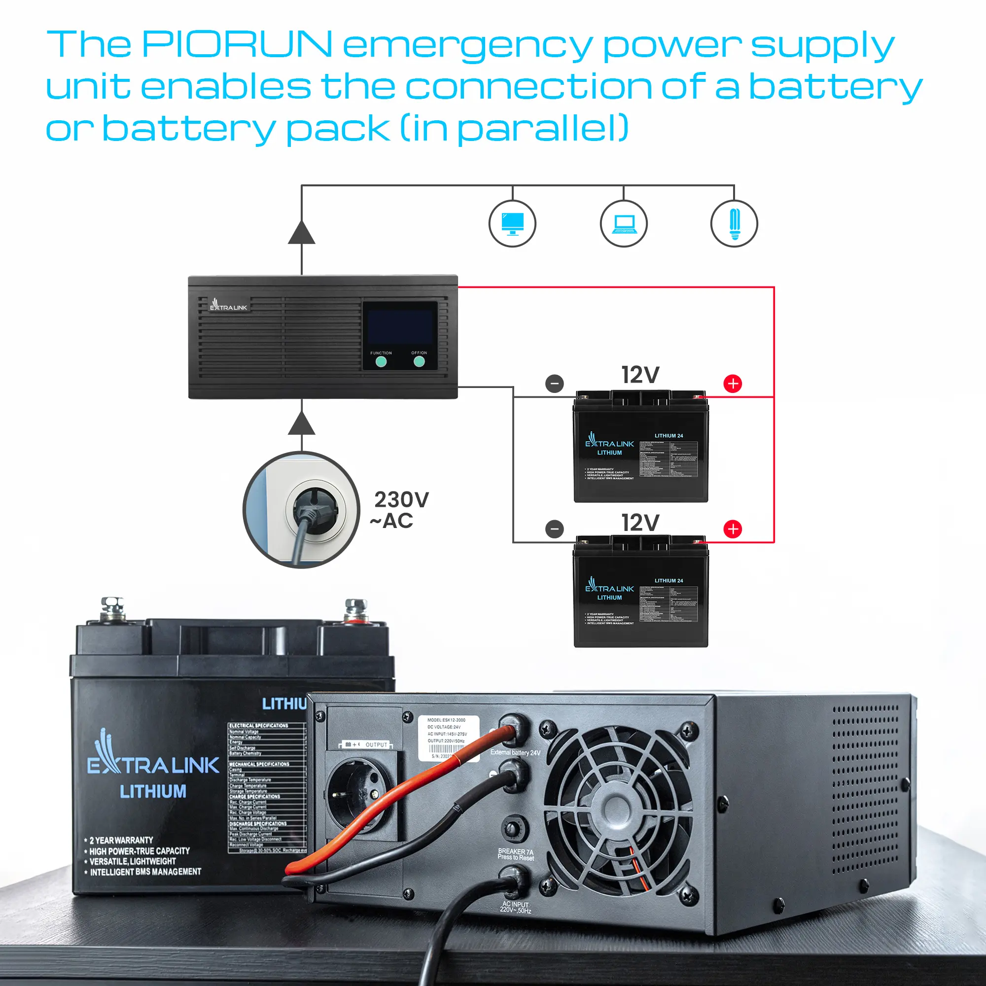 EXTRALINK PIORUN PURE SINE WAVE POWER INVERTER batna24