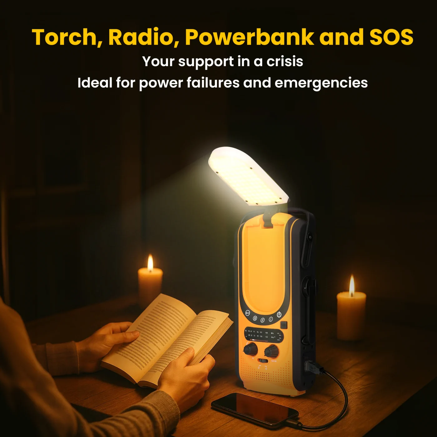 EXTRALINK SOLAR EMERGENCY RADIO WITH CRANK DYNAMO POWERBANK 6000MAH WITH FLASHLIGHT SOS