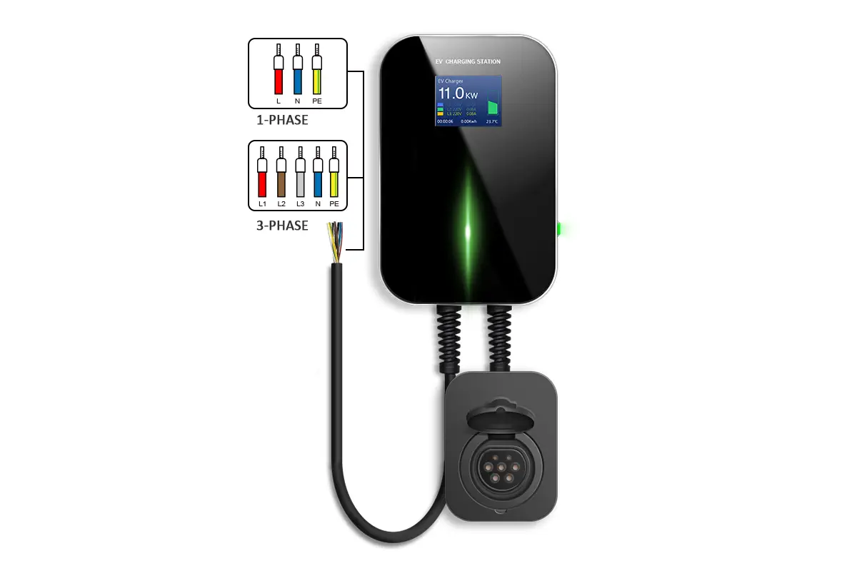 EXTRALINK BS20-BA-22kW-APP MODE A EV CHARGING STATION 32A 3 PHASE 22KW, LCD SCREEN