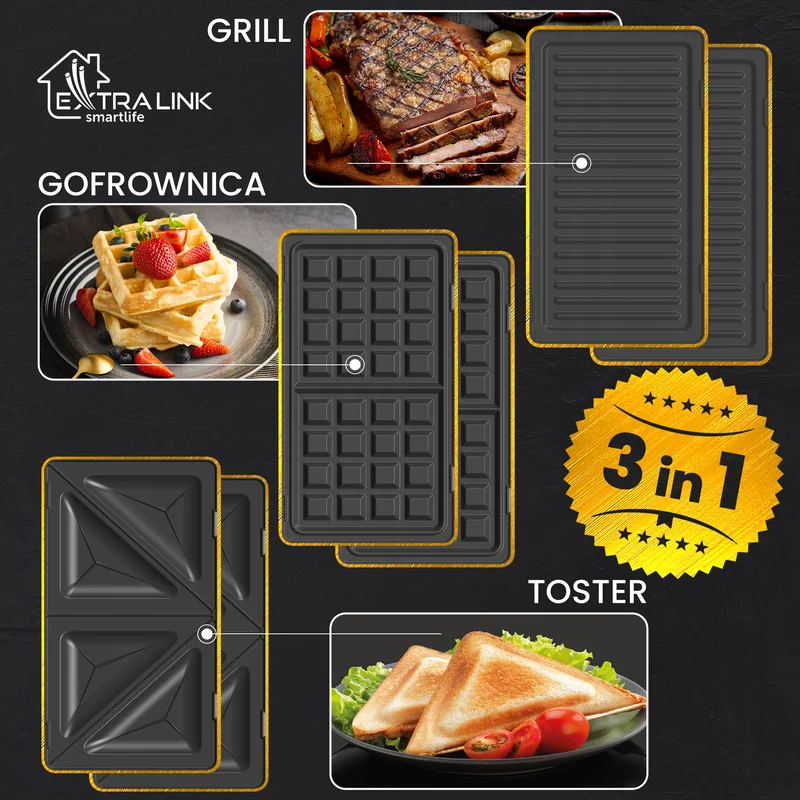 EXTRALINK GRILL SANDWICH & WAFFLE MAKER SJ-37A