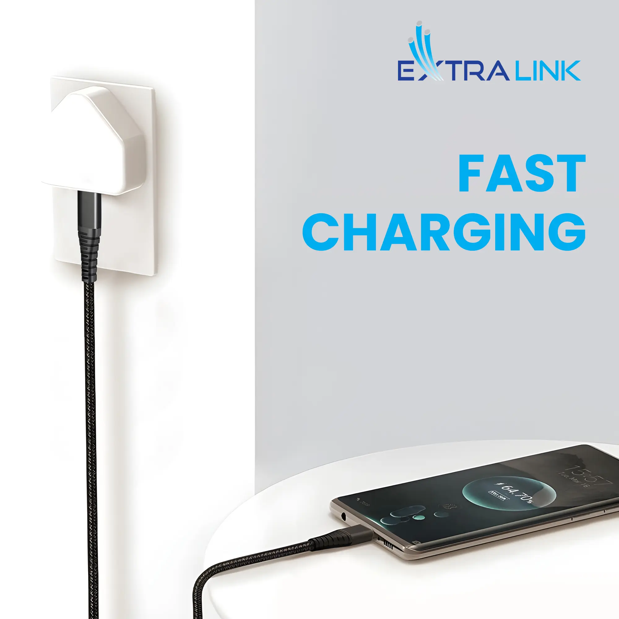 Extralink Smart Life USB Type-C to Lightning Cable Braided Czarny