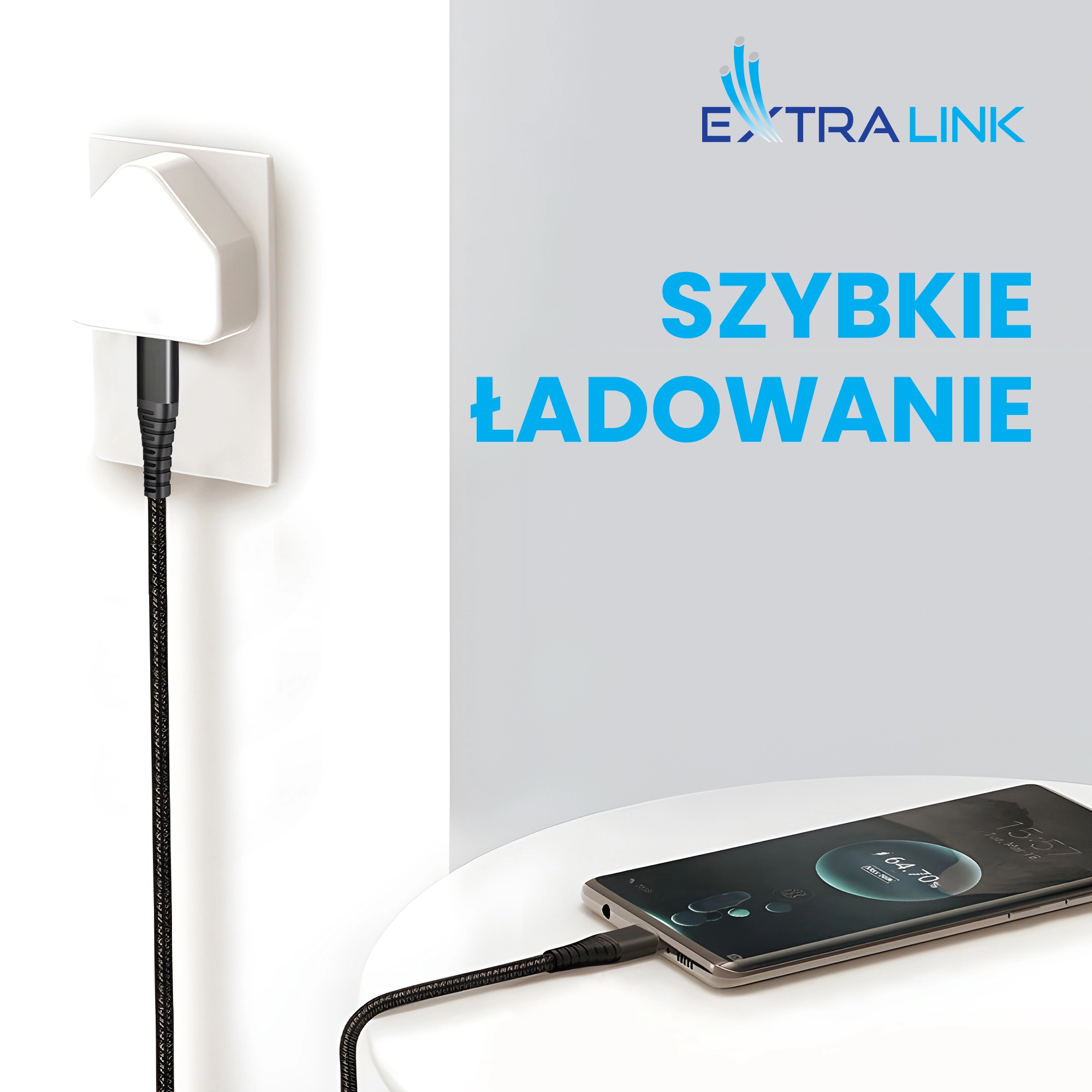 Extralink Smart Life USB Type-C to Lightning Cable Braided Black