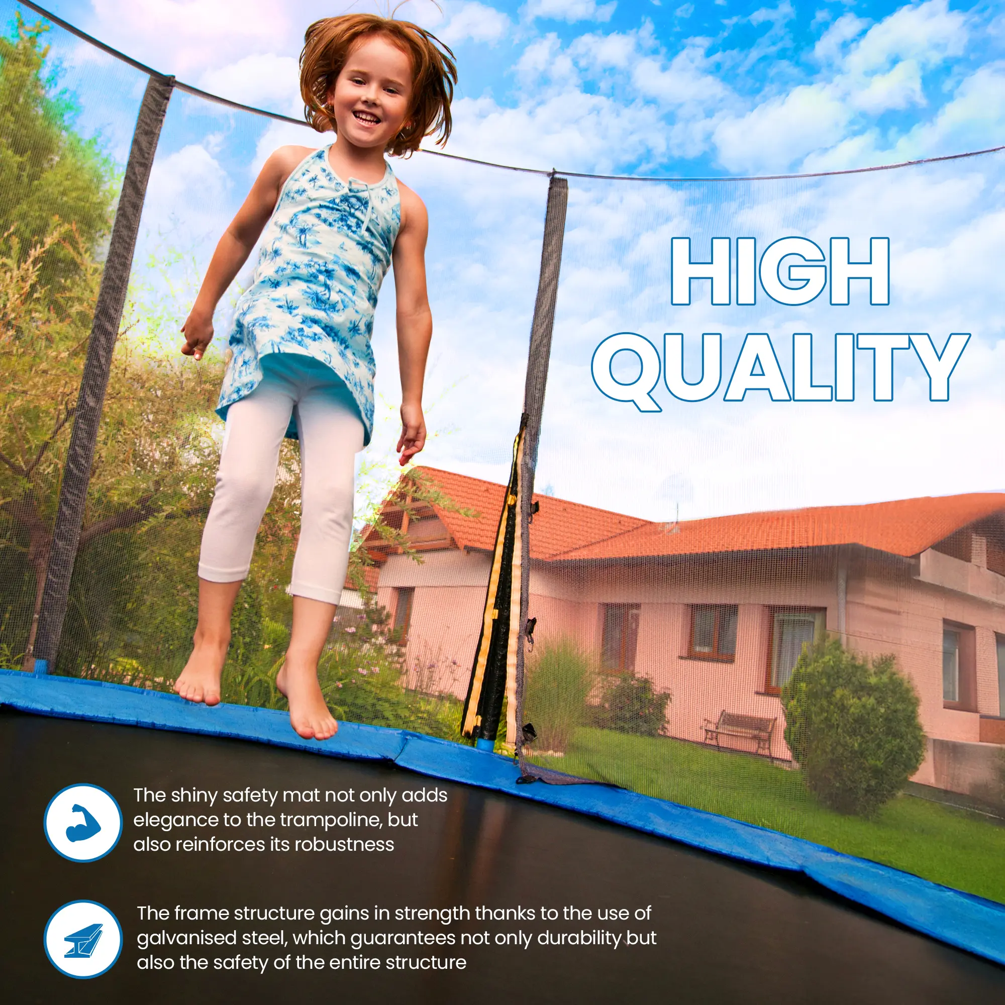 EXTRALINK HOME TRAMPOLINA Z SIATKĄ 16FT (SR.488CM)