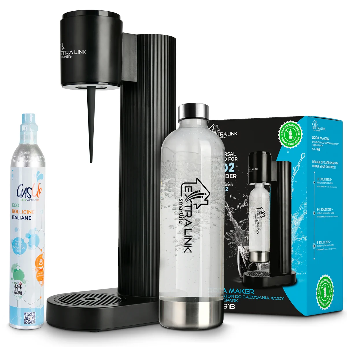 EXTRALINK SMART LIFE HYDROSPARK BUTLA CYLINDER Z GAZEM SPOŻYWCZYM 425G