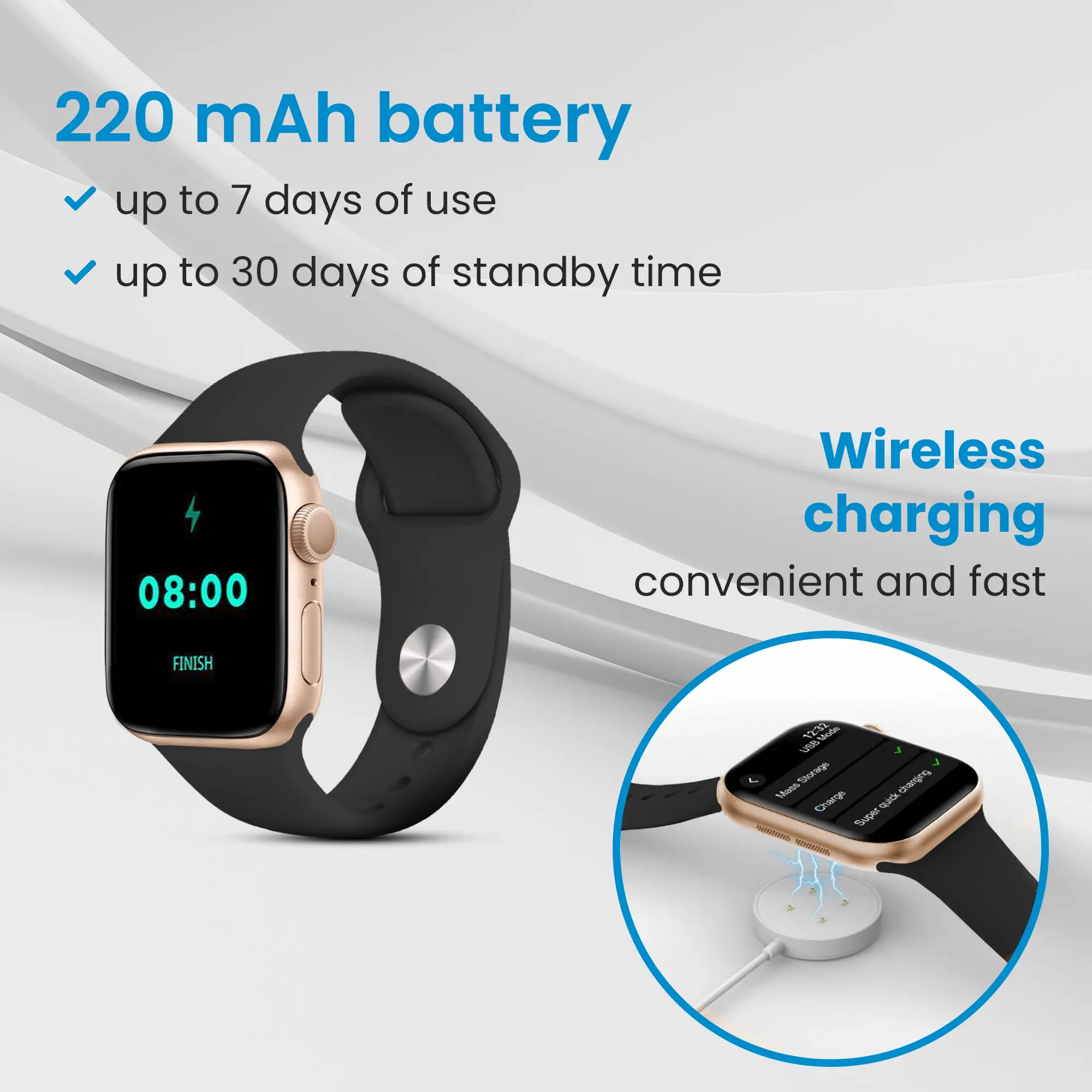 EXTRALINK LIFESTYLE SMARTWATCH F89 ZŁOTY + RÓŻOWA/CZARNA OPASKA