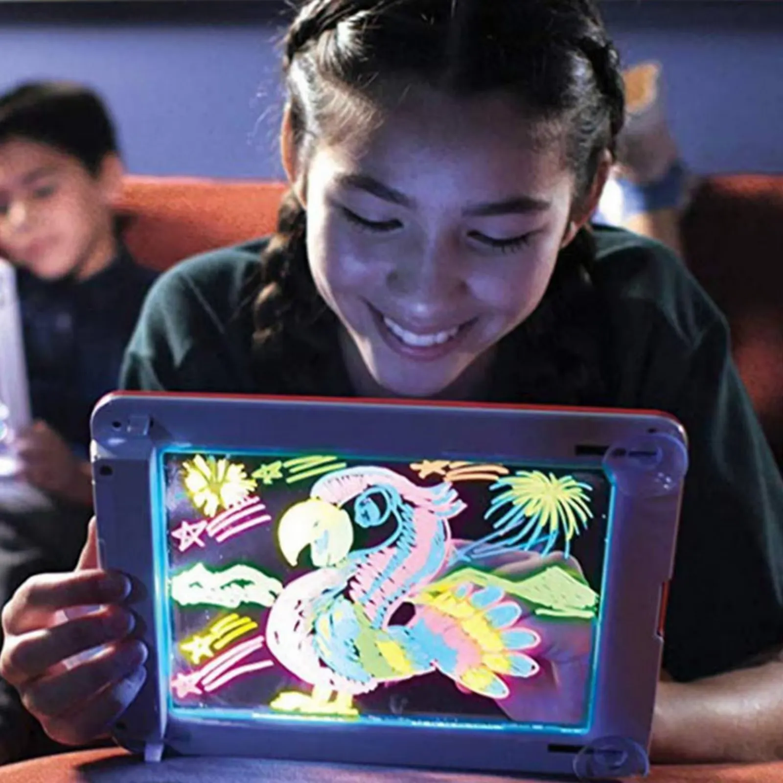 EXTRALINK NEON MAGIC PAD MAGICZNY TABLET DLA DZIECI CZERWONY
