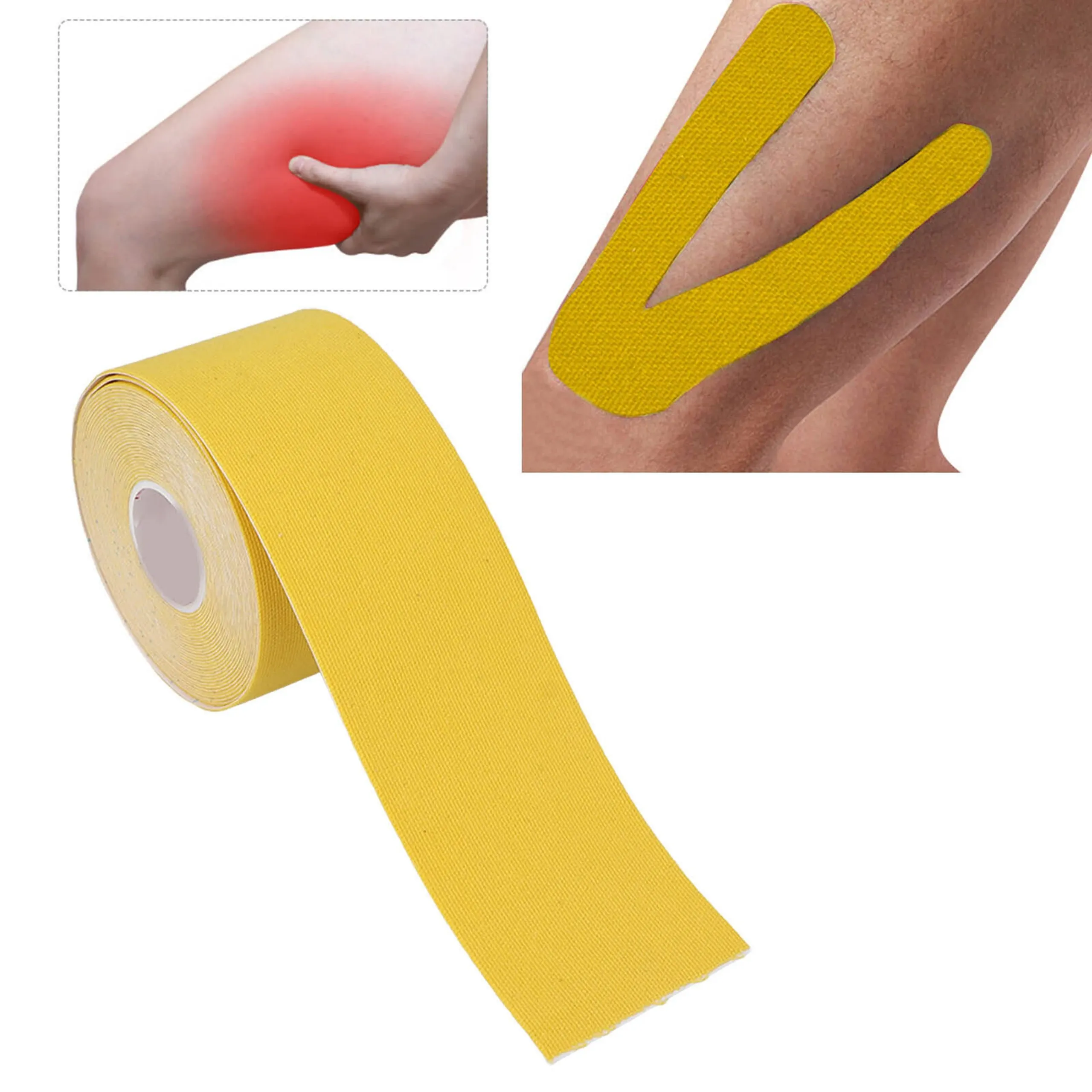 EXTRALINK PLASTRY TAPE TEJPY KINESIOTAPING TEJP TAŚMA KINESIO SPORT PRO 5MX5CM ZÓŁTY P-866