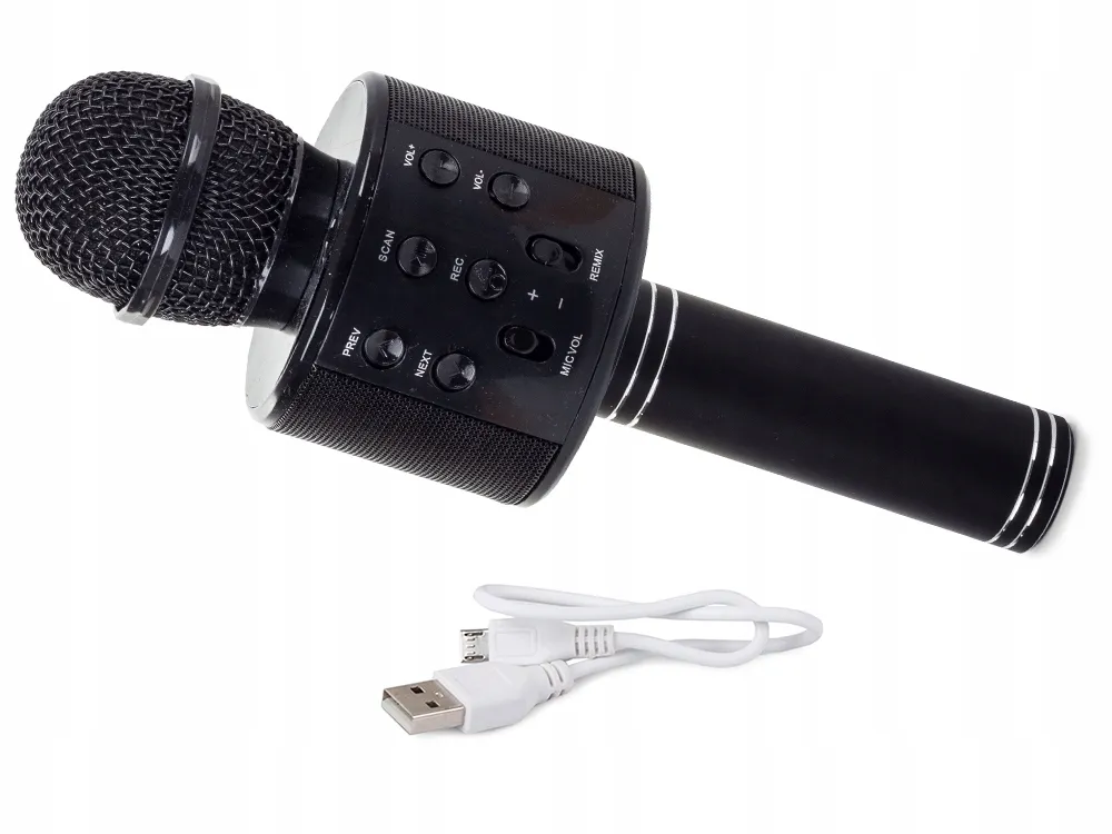 EXTRALINK MIKROFON BEZPRZEWODOWY BLUETOOTH KARAOKE Z GŁOŚNIKIEM MODULATOR CZARNY- 01337