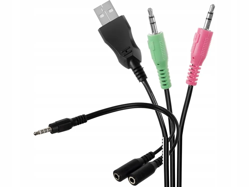 EXTRALINK SŁUCHAWKI GAMINGOWE PRZEWODOWE NAUSZNE RGB Z MIKROFONEM 5.1 - 06317
