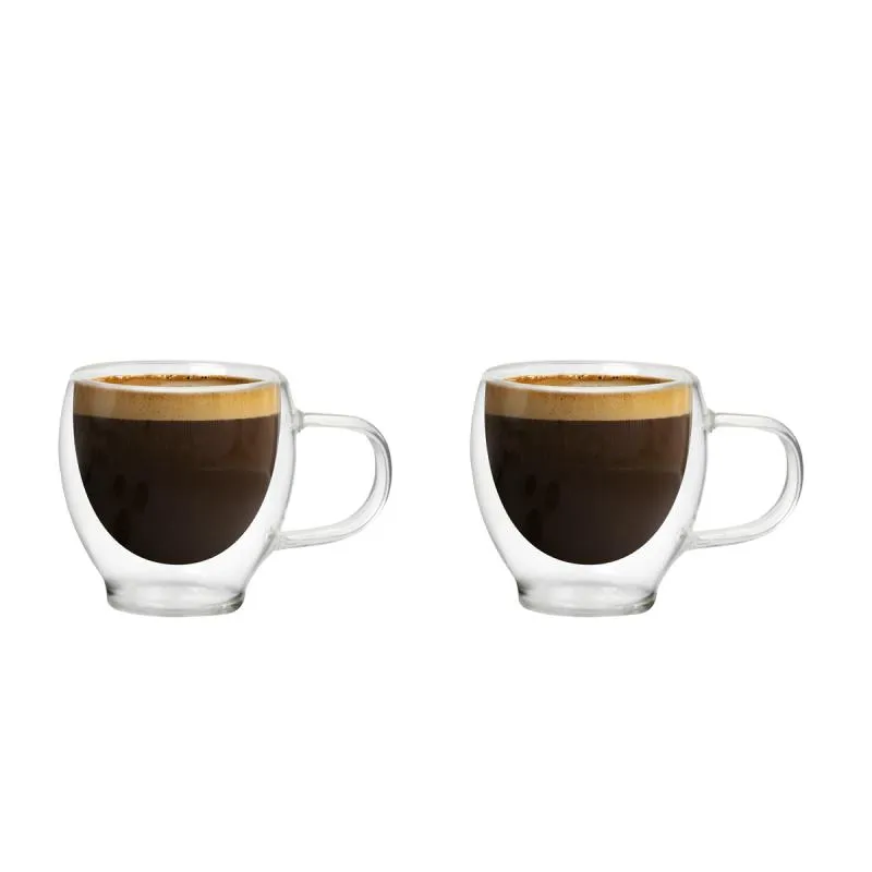 EXTRALINK KPL. 2 FILIŻANEK TERMICZNYCH Z PODWÓJNĄ ŚCIANKĄ 90 ML - 9791
