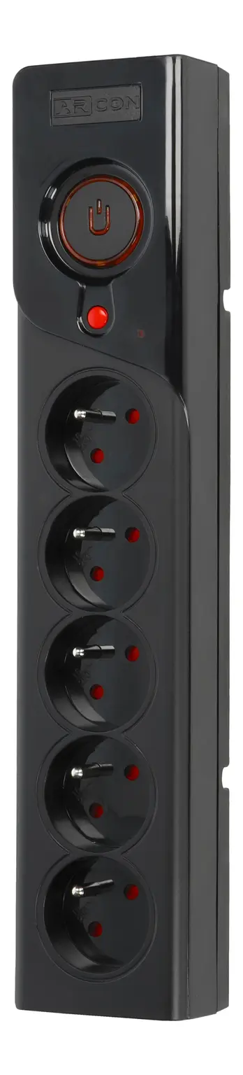 ARCON Z5 PROTECTING POWER STRIP 5X SOCKETS, 1.5M CABLE, BLACK