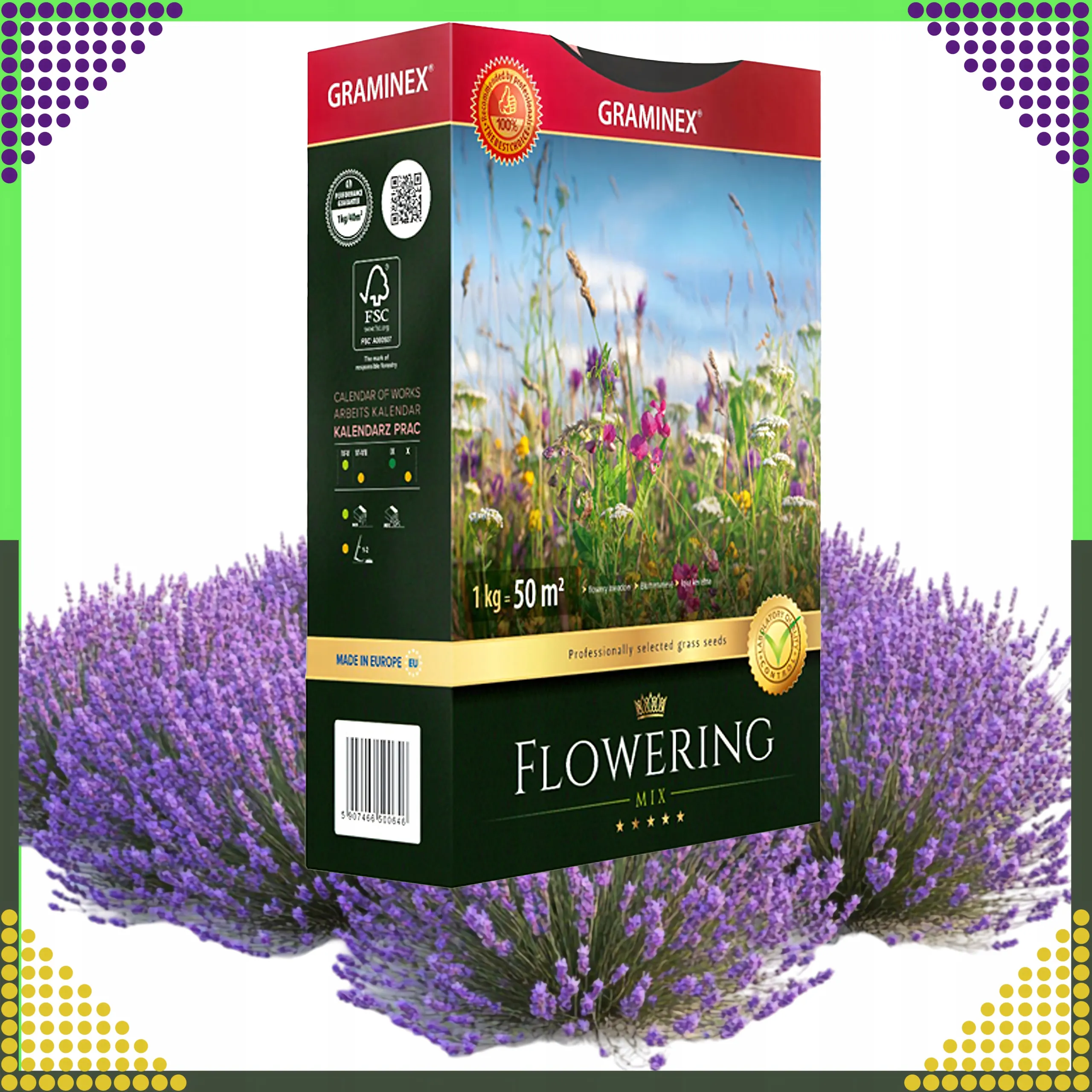 GRAMINEX PREMIUM TRAWA MIESZANKA FLOWERING MIX 1KG 40M NASIONA