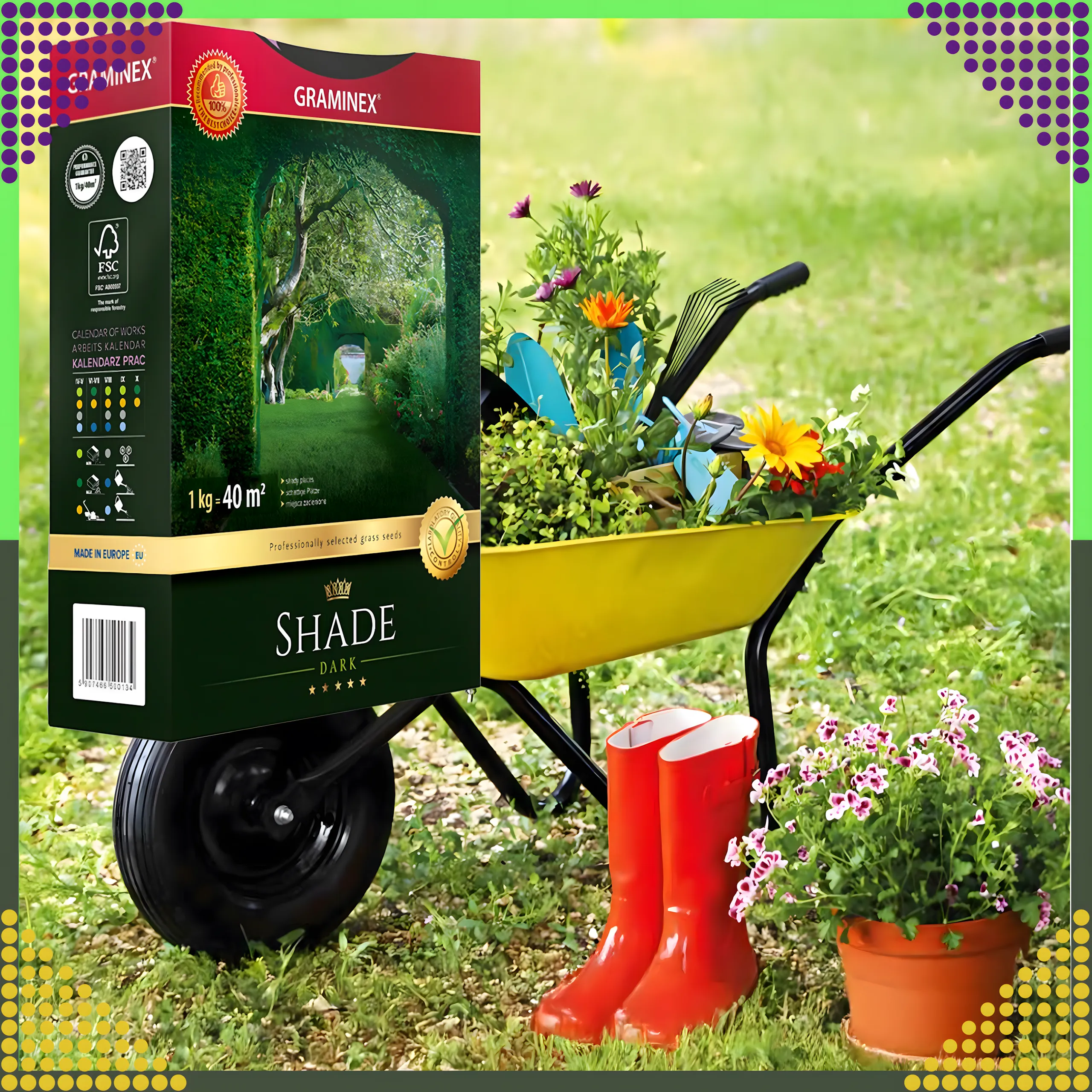 GRAMINEX PREMIUM TRAWA MIESZANKA SHADE 1KG 40M DO ZACIEMNIONYCH MIEJSC