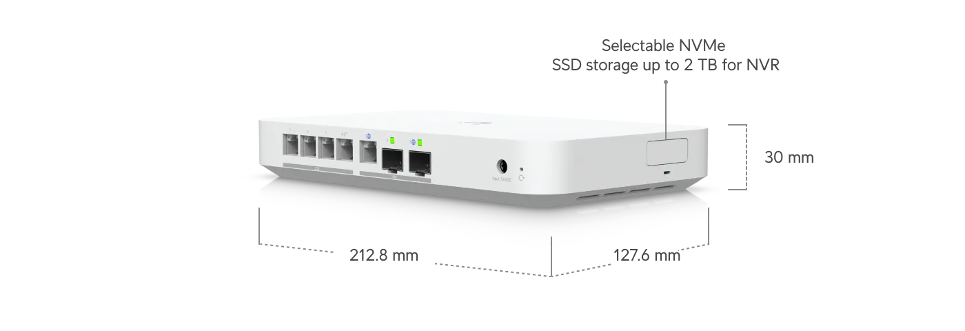 UBIQUITI UCG-FIBER DESKTOP 10G CLOUD GATEWAY, 4-PORT 2.5 GBE SWITCH