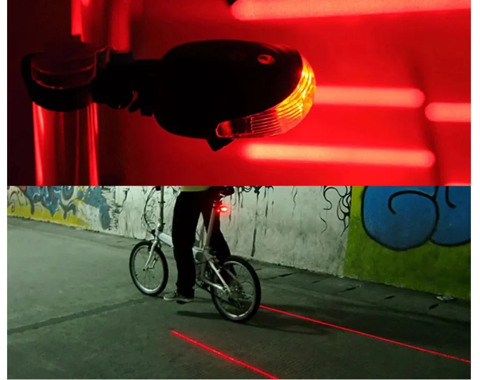 Extralink | Lampka rowerowa tylna | laserowa 5 LED wyznaczająca linie