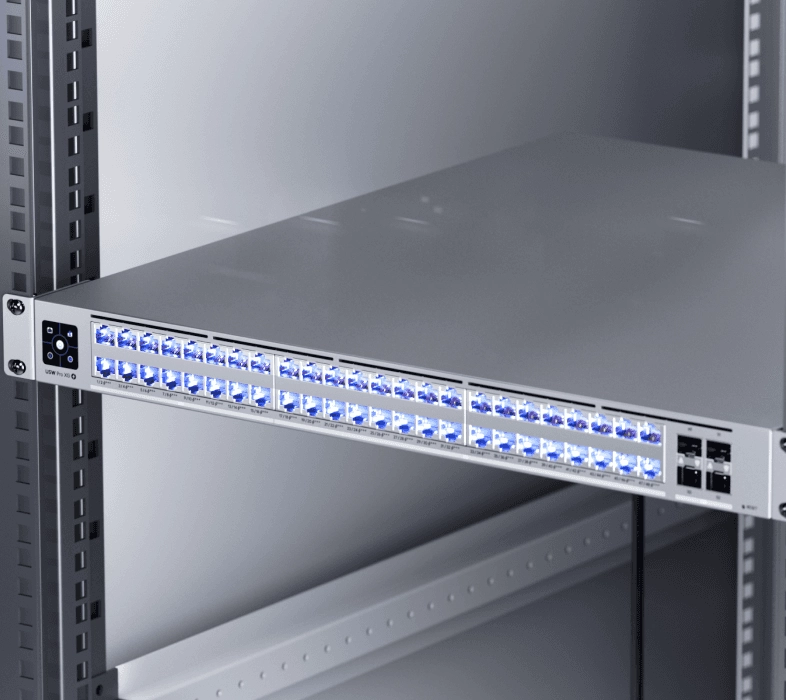 Ubiquiti USW-Pro-XG-48-PoE | Switch | Etherlighting, 32x RJ45 10GbE, 16x RJ45 2.5GbE, 4x SFP28, 1080W, Layer 3