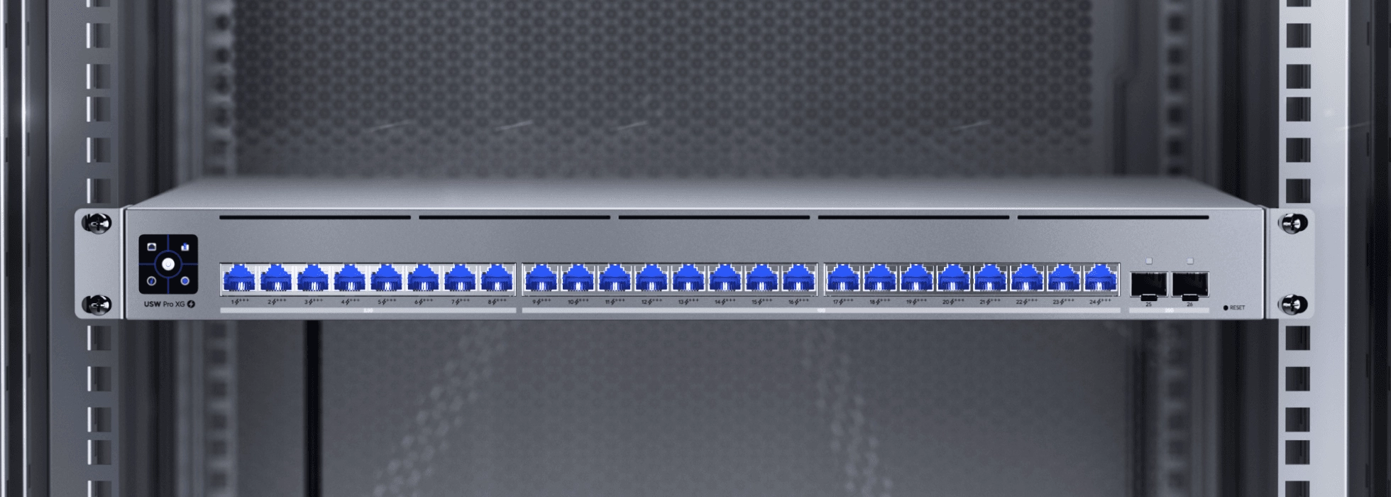 Ubiquiti USW-Pro-XG-24-PoE | Switch | Etherlighting, 16x RJ45 10GbE, 8x RJ45 2.5GbE, 2x SFP28, 720W, Layer 3