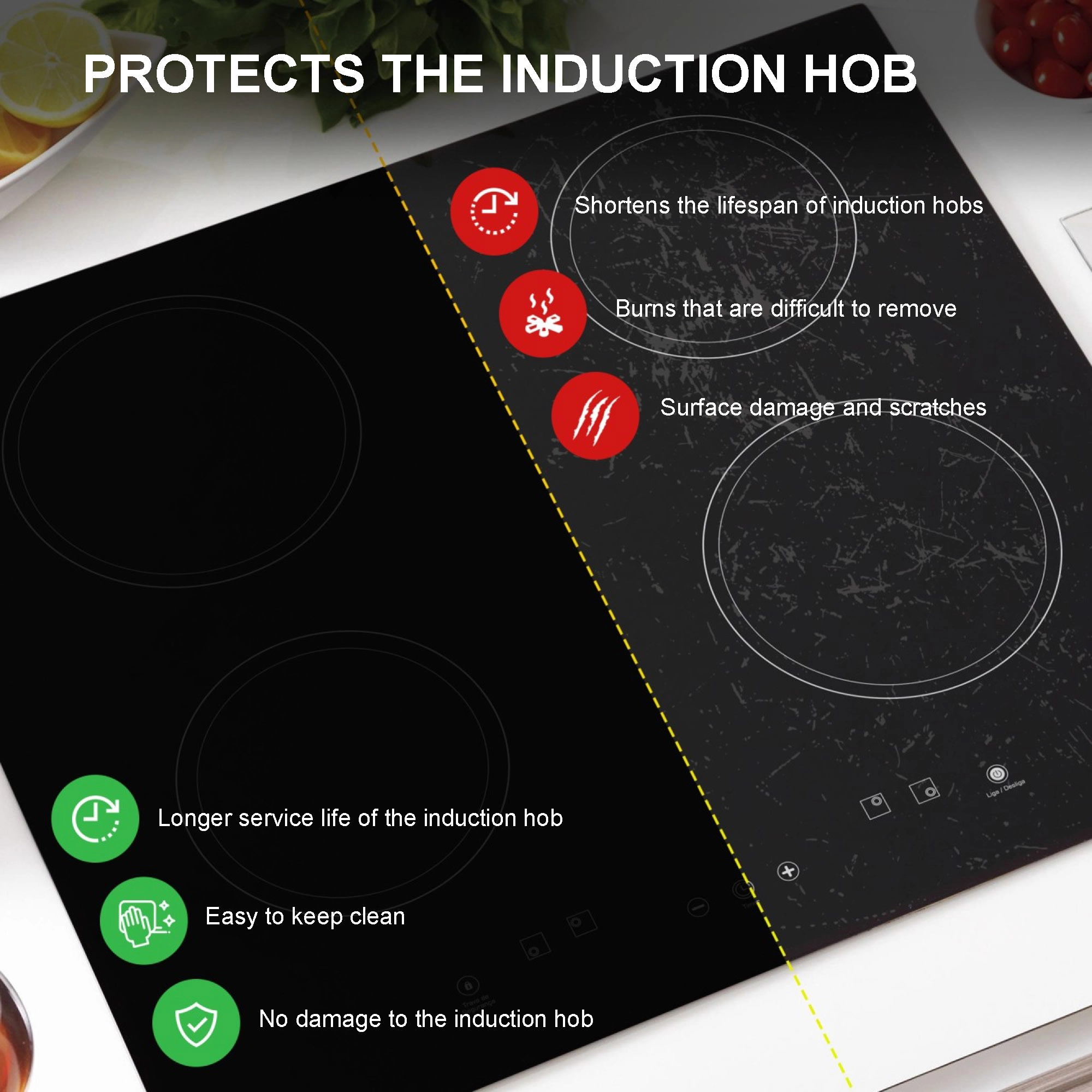 Extralink Home | Ochronna mata na kuchenkę indukcyjną | czarna 53x61 cm