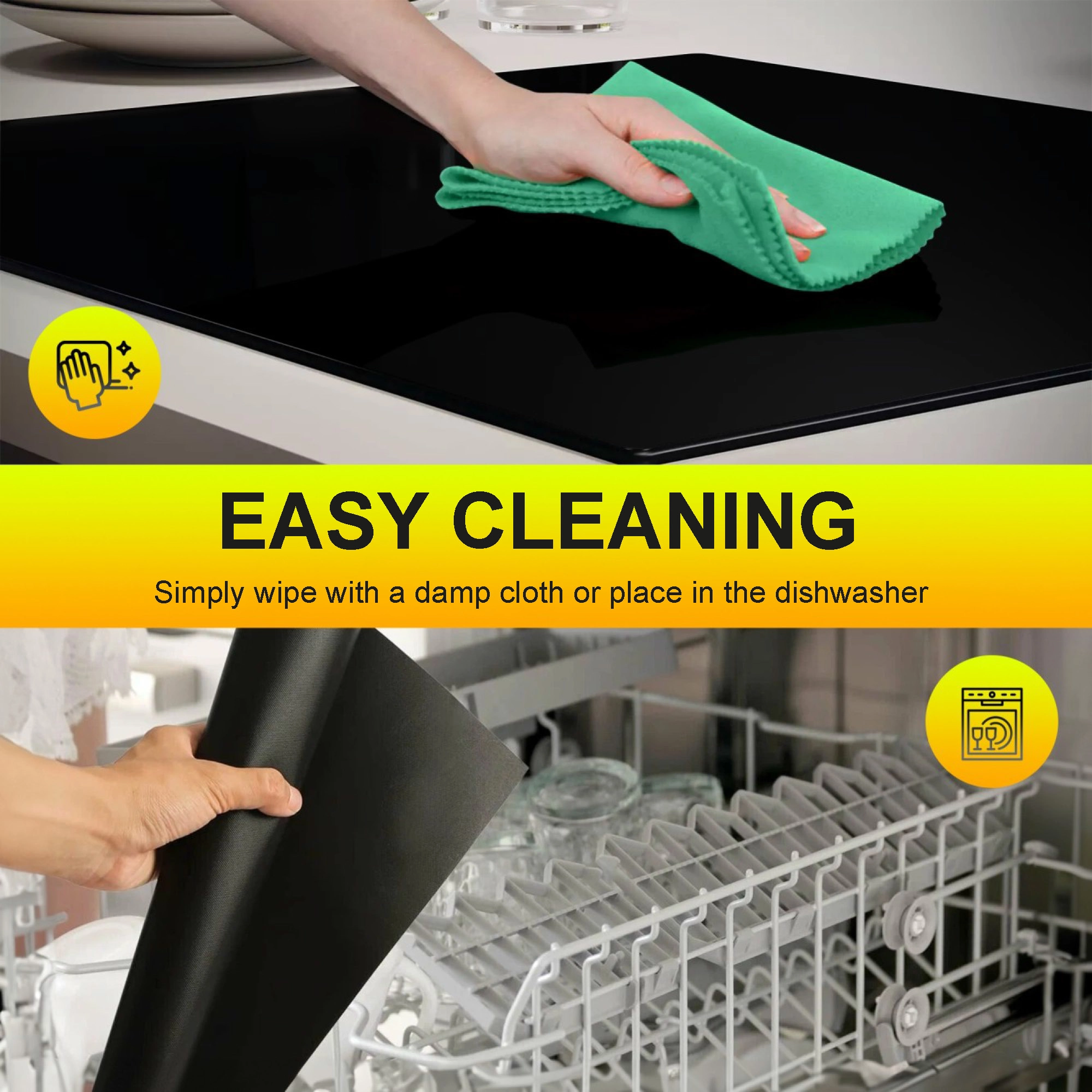 Extralink Home | Ochronna mata na kuchenkę indukcyjną | czarna 53x61 cm