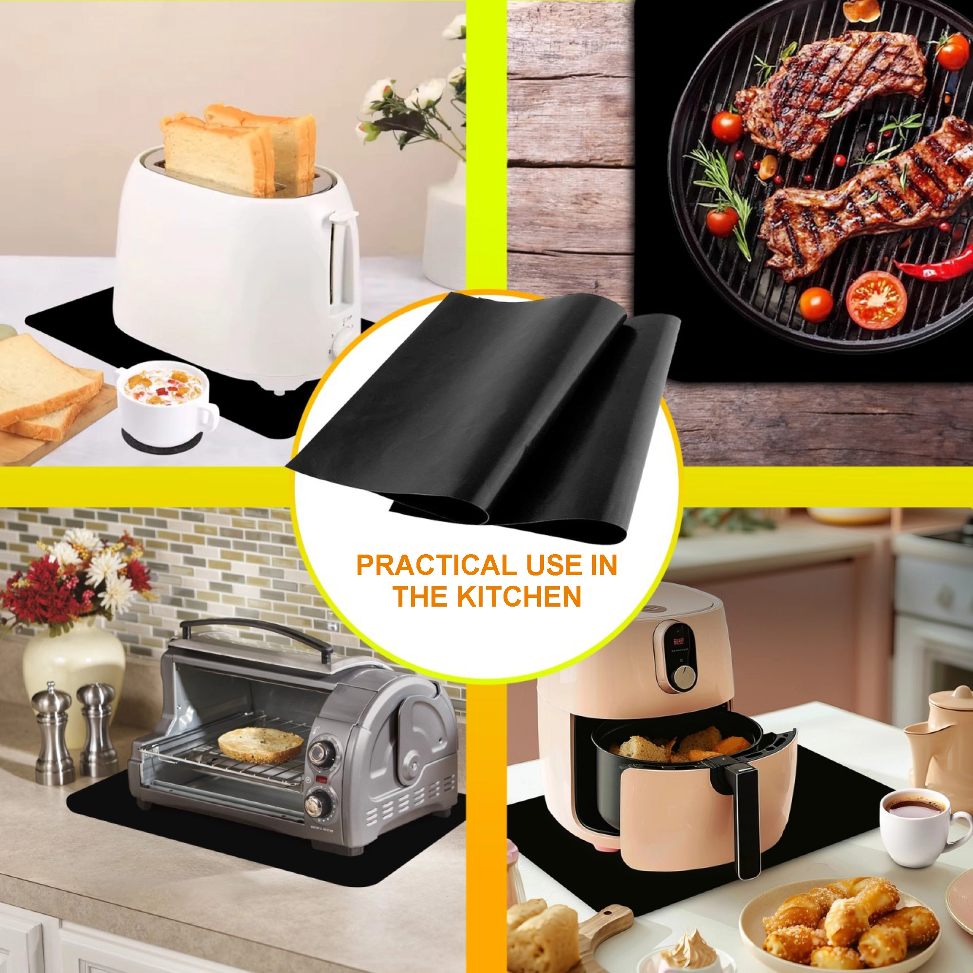 Extralink Home | Ochronna mata na kuchenkę indukcyjną | czarna 53x61 cm